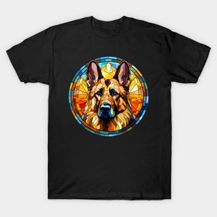 Stained Glass German Shepherd Dog T-Shirt